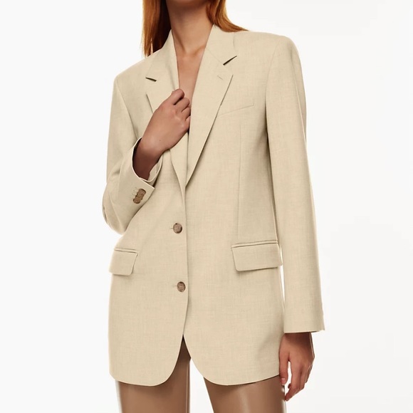 Babaton Agency Blazer in Heather Oat Beige - Picture 2 of 10